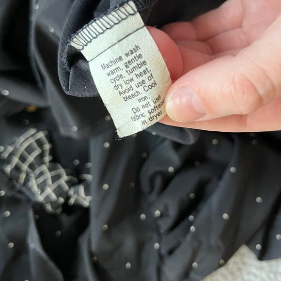 Voila Button Up Top 12 Large Bow Asymmetric Polka Dot Long Sleeve Retro Blouse - Picture 8 of 16